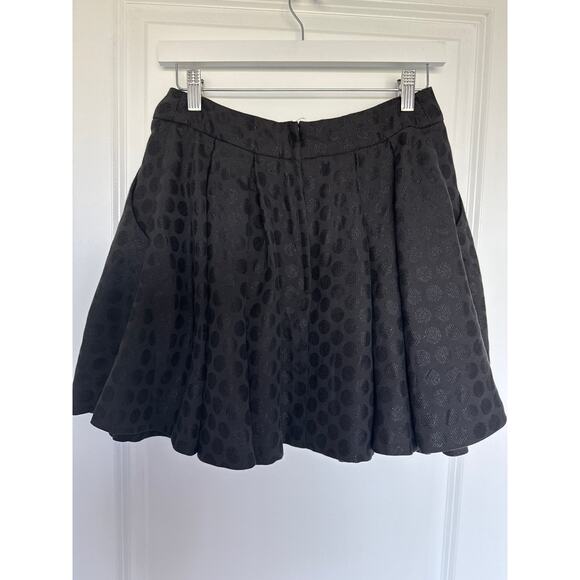 NWT Miss Selfridge Pleated Metallic Tonal Dot Skater Skirt, UK 12/US 8 - Picture 2 of 8